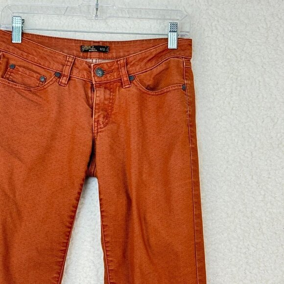 Prana Orange Low Rise Skinny Jeans Womens Denim Zip Fly Pockets Size 25 - Picture 2 of 12